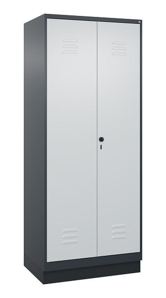 C+P Mehrzweckschrank Classic PLUS, Putzmittel-Spind, Sockel, 2 Abteile, 1950x800x500mm, 7016/7035, Drehriegel, 080120-02 S10013