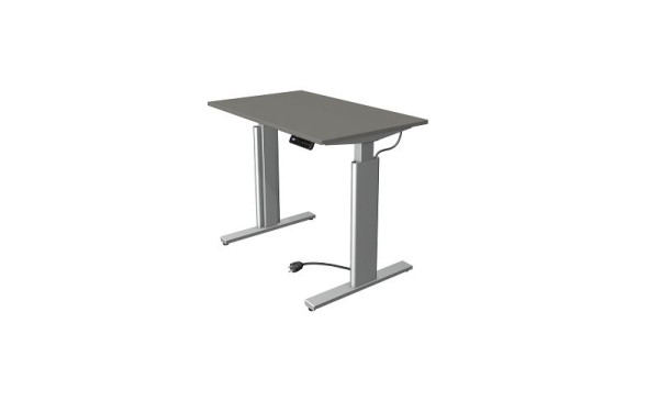 Kerkmann zit/sta tafel Move 3 zilver, B 1000 x D 600 mm, elektrisch in hoogte verstelbaar van 720-1200 mm, grafiet, 10231312