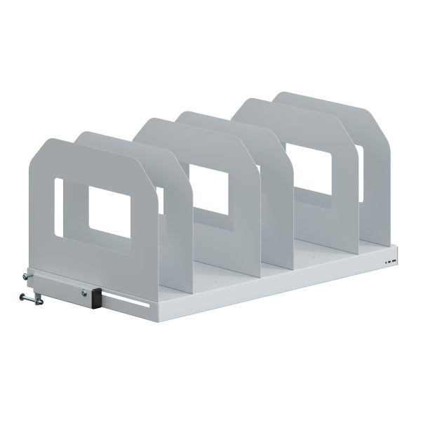 SOFAME plank B 1300 x D 500 mm met 6 verdelers, lichtgrijs RAL 7035, W010080344GC