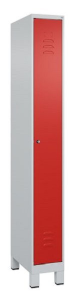 C+P Umkleidespind Classic PLUS, Füße, 1950x250x500mm, 7035/3020, Zylinderschloss, 080010-19 S10017