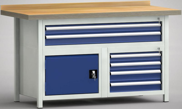 KLW standaard werkbank - 1500 x 700 x 900 mm L x D x H (ERGO uitvoering), WSK55E-1500M40-E7023