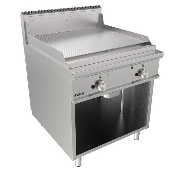 Saro gasgrillplaat 800mm breed vrijstaand apparaat gegroefd LQ, 423-8640