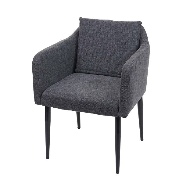 Mendler eetkamerstoel HWC-H93, keukenstoel, fauteuil, stof/textiel donkergrijs, 74731