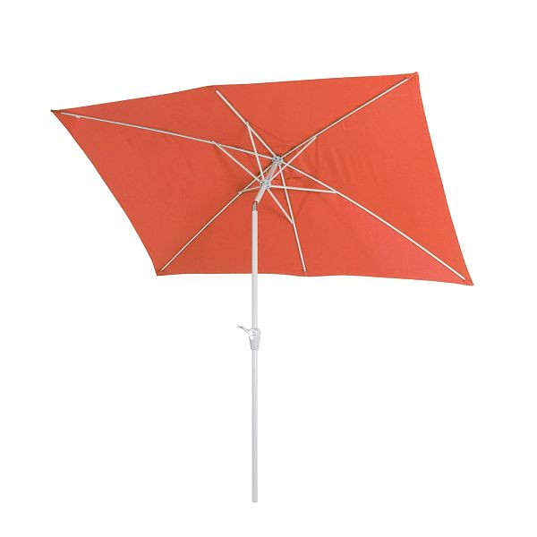 Mendler parasol N23, tuinparasol, 2x3m rechthoekig, kantelbaar, polyester/aluminium 4,5kg, terracotta, 76715