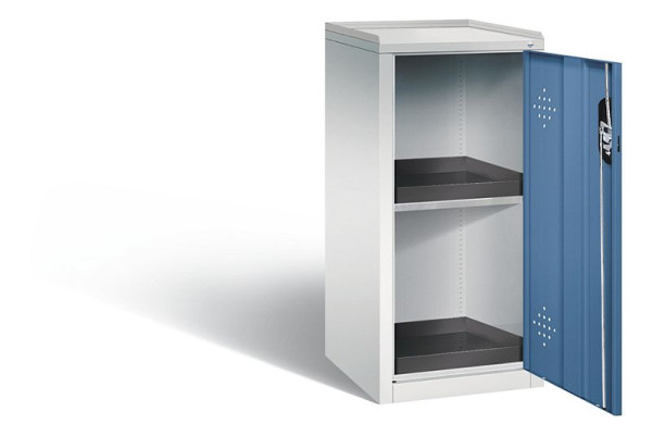 C+P klimaatkast Acurado, H1000xB502xD500mm, kleur: lichtgrijs / verre blauw, verzonken handgreep, 8721-316 S10048