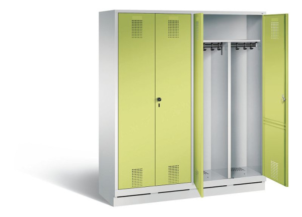 C+P zwart wit locker Evolo, H1800xW1590xD500mm, kleur: lichtgrijs / virid groen, 48022-42 S10028