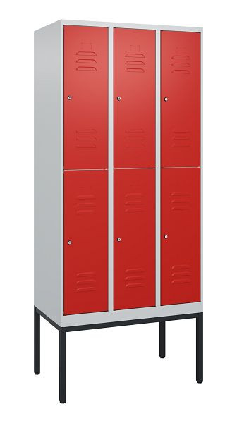 C+P dubbeldekskast Classic PLUS, frame, 3 vakken, 2120x900x500mm, 7035/3020, cilindersloten, 0803307-30 S10018