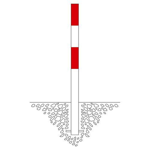 Schake stalen afzetpaal, kunststof gecoat voor plaatsing in beton, hoogte boven de grond 1000 mm, 70 x 70 mm, 310821