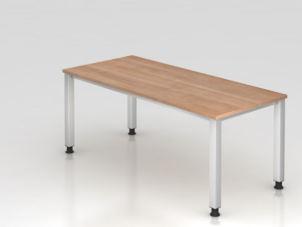 Hammerbacher bureau 4-poots vierkant 180x80cm walnoot, rechthoekige vorm, VQS19/N/S