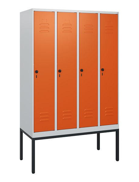 C+P Umkleidespind Classic PLUS, Gestell, 4 Abteile, 1950x1200x500mm, 7035/2004, Drehriegel, 0800305-40 S10030