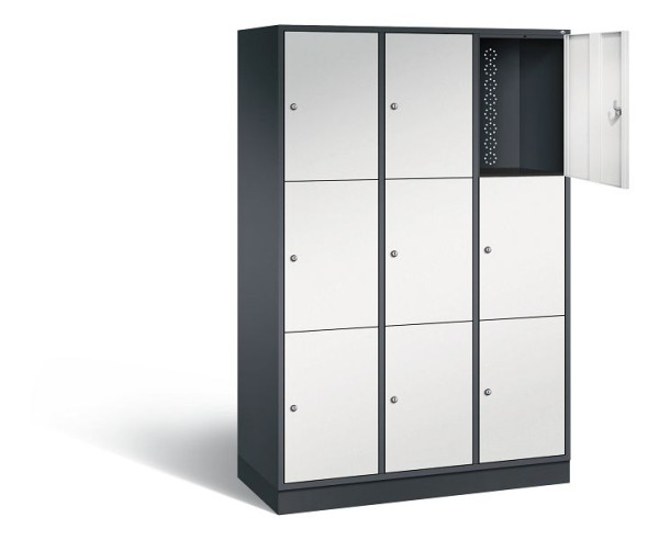 C+P XL lockerkast Intro, H1950xW1220xD490mm, kleur: zwartgrijs/lichtgrijs, 8370-302 S10106