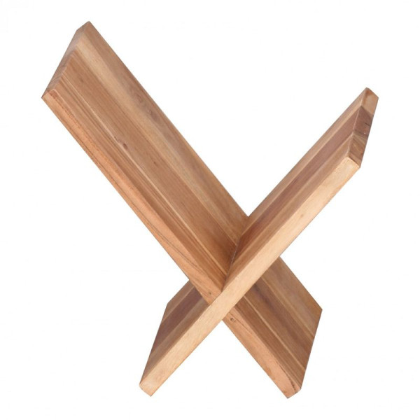 Wohnling krantenrek MUMBAI massief acaciahout X-vorm 31 cm, landelijke stijl, WL1.591