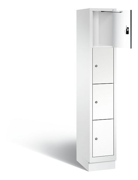 C+P lockerkast Evolo, H1800xB320xD500mm, kleur: verkeerswit / decor wit, 48020-104 S10152