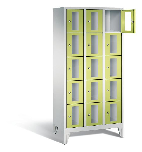C+P lockerkast Classic, H1850xB900xD500mm, kleur: lichtgrijs / virid groen, 8010A305 S10007