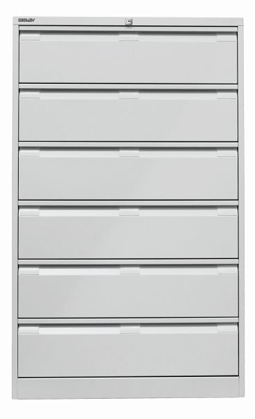 Bisley archiefkast, driebaans DIN A5, 6 laden, lichtgrijs, DF6645