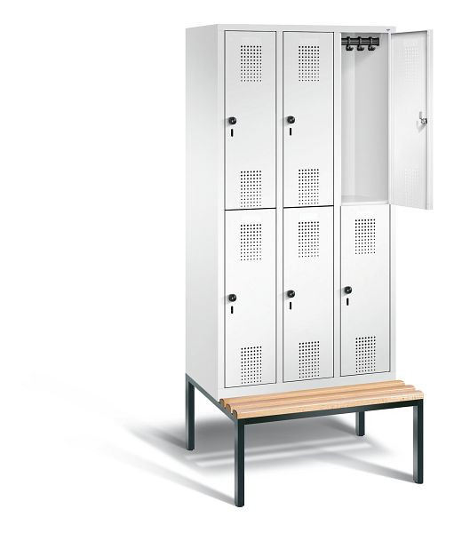 C+P locker dubbellaags Evolo, H2090xB900xD815mm, kleur: verkeerswit, 48350-30 S10326