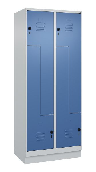 C+P Z-Spind Classic PLUS, C Z-Spind, Classic PLUS, Sockel, 4 Abteile, 1950x800x500mm, 7035/5023, Drehriegel, 080023-224 S10005