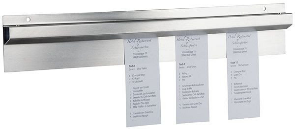 APS kassabalk, ca. 40 cm (L) x 8 cm (H) x 2 cm, roestvrij staal, mat, met kogelgreepsysteem, voor wandmontage, 88900