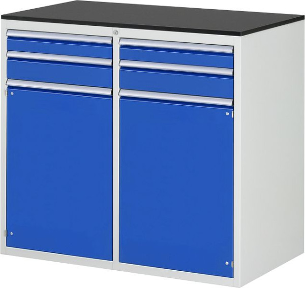 RAU ladekast 7000, 1145x650x1030mm, links: H90, H120mm, vleugeldeur, rechts: lade H90, H120mm, vleugeldeur, melamineharscoating, 03-LL7.12.12AM.11