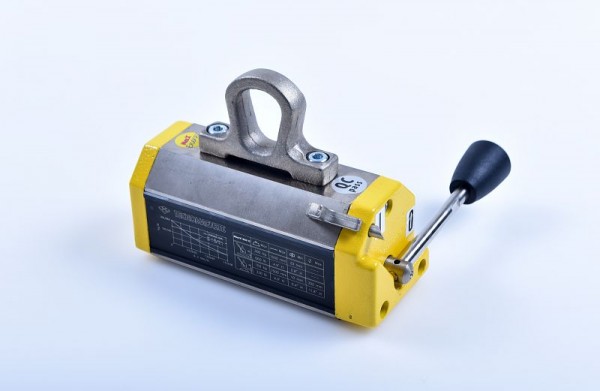 Tecnomagnete hefmagneet, permanente hefmagneet, hefkracht plat materiaal 300 kg, rond materiaal 120 kg, MaxX 300 E
