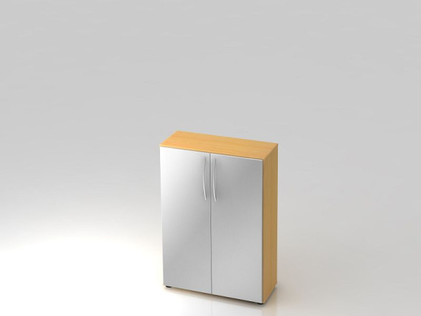 Hammerbacher kast 3OH 34, 6cm diepe beugelgreep beuken/zilver, 80x34,6x114,4 cm (BxDxH), V4550/6/S/BM