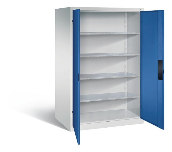C+P gereedschapskast Acurado, H1950xB1200xD800mm, kleur: lichtgrijs / gentiaanblauw, verzonken handgreep, 8934-052 S10105