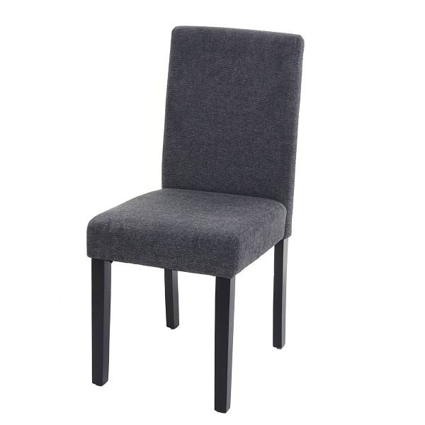 Mendler eetkamerstoel Littau, keukenstoel, stof/textiel, antracietgrijs, donkere poten, 74545