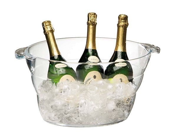 APS wijn/champagnekoeler, 47 x 28 cm, hoogte: 23 cm, acryl, glashelder, 10 liter, geschikt voor maximaal 6 flessen, 36057