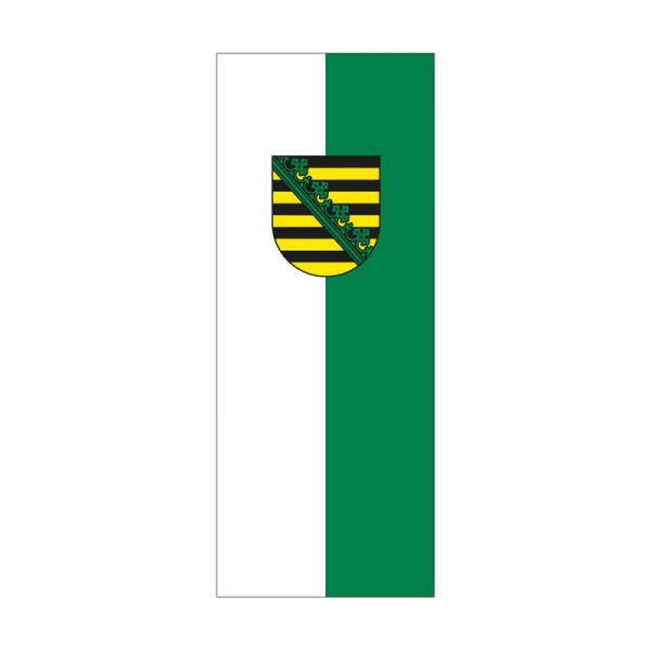Stein HGS HGS deelstaatvlag van Saksen, 400 x 150 cm (staand formaat), met kunststof karabijnhaak, FlagTop 110 g/m², voor vlaggenmasten vanaf 8 m, zonder ajoursteek, 26564