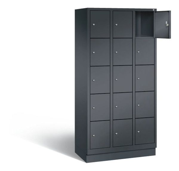 C+P lockerkast Evolo, H1800xB900xD500mm, kleur: zwart-grijs, 48020-305 S10053
