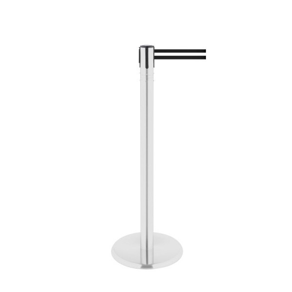 Stein HGS HGS personengeleidingssysteem -P-Line 360-, metaal, wit gecoat, zwart/wit/zwart horizontaal (gestreept), met veiligheidsslot, riemlengte: 4 m, 40019-0403
