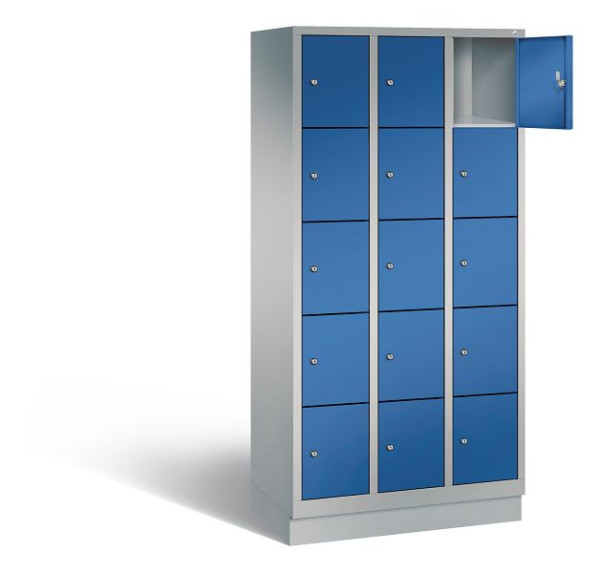 C+P lockerkast Evolo, H1800xB900xD500mm, kleur: wit aluminium / gentiaanblauw, 48020-305 S10192