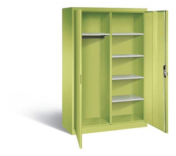 C+P archief/garderobekast Acurado, H1950xB1200xD500mm, kleur: Viridin groen / Viridin groen, verzonken handgreep, 9480-30 S10019