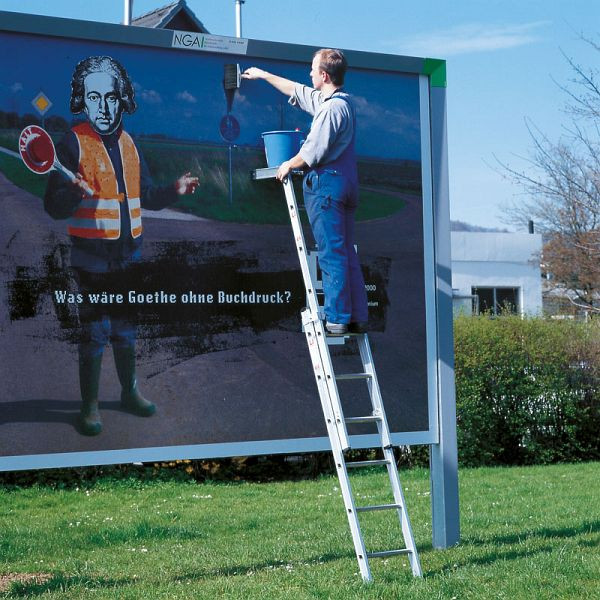 Euroline posterladder 2-delig met 2 x 5 treden, verticale ladderhoogte 2,4m, 3280005