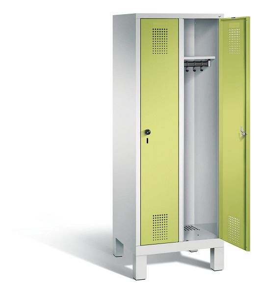 C+P schoollocker Evolo, H1650xB610xD500mm, kleur: lichtgrijs / virid groen, 480106-20 S10020