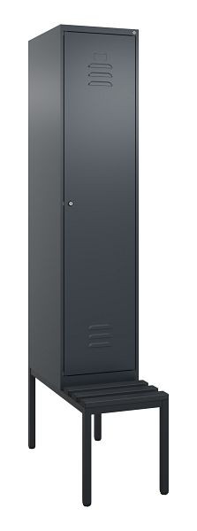 C+P luierkastje Classic PLUS met middenwand, bank, 2120x400x815mm, 7016/7016, cilinderslot, 0800507-12F S10027