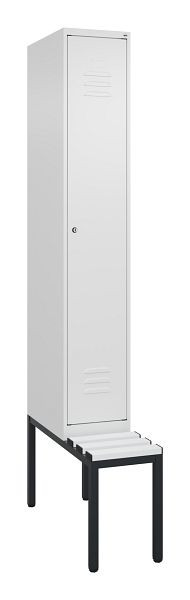 C+P luierkastje Classic PLUS met middenwand, bank, 2120x300x815mm, 9016/9016, cilinderslot, 0800507-10F S10029