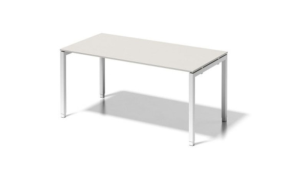 Bisley Cito bureau, 650-850 mm in hoogte verstelbaar U-frame, H 19 x B 1600 x D 800 mm, grijswit/verkeerswit, DUH1608GW396