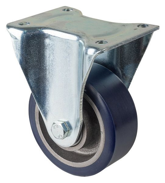 BS Rollen Zwaarlastwiel, bokwiel, wielbreedte 50 mm, wiel-Ø 125 mm, draagvermogen 400 kg, polyurethaan gegoten 78 Shore A, gegoten, kogellager, L610.C11.125