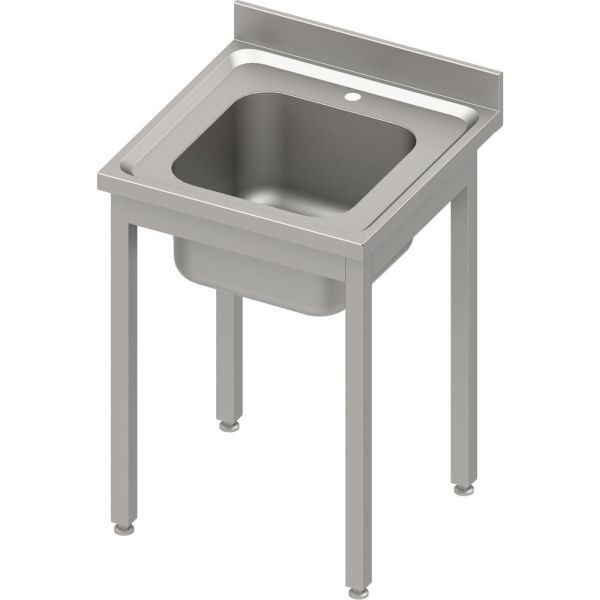 Stalgast RVS spoelbak ECO zonder onderstel 600x600x850mm, met één wasbak, met opstaande rand, zelfmontage (AISI201), DST06660A