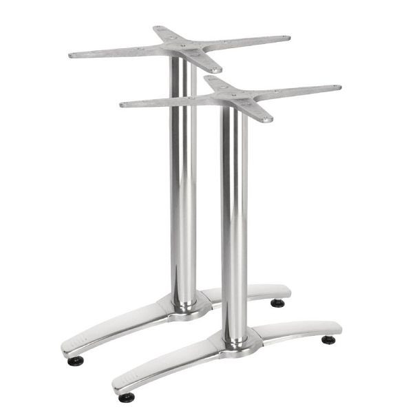 Bolero dubbele tafelpoot aluminium 67,3cm hoog, VE: 2 stuks, GH985