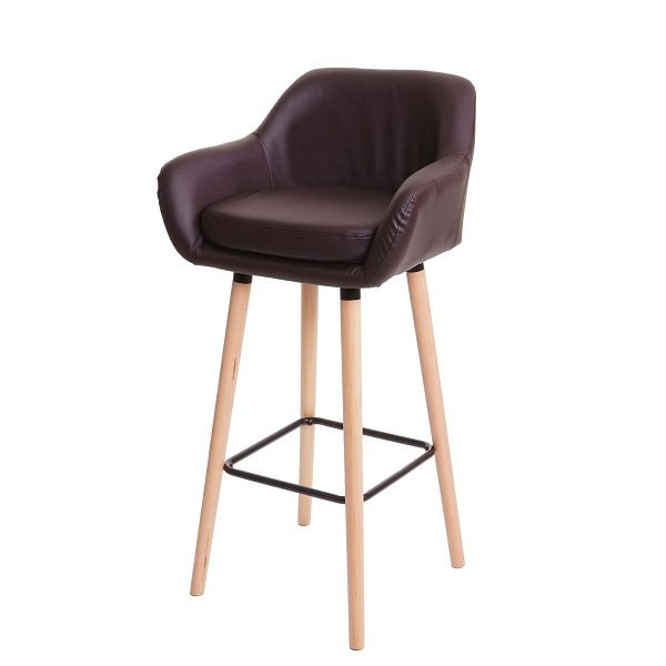 Mendler barkruk Malmö T381, barkruk tegenkruk, kunstleer, bruin, 74326