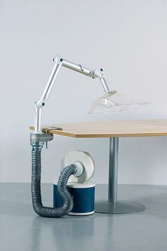 DENIOS AV 2000 afzuigventilator met filterelement, 1 afzuigarm, inclusief combikap, 173-279