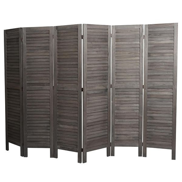 Mendler Paravent HWC-G30, scheidingswand, room divider, shabby look 170x240cm, grijsbruin, 94464