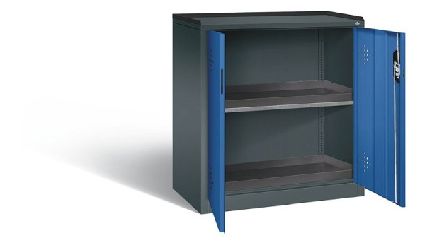 C+P klimaatkast Acurado, H1000xW930xD500mm, kleur: antracietgrijs / gentiaanblauw, verzonken handgreep, 8821-316 S10100