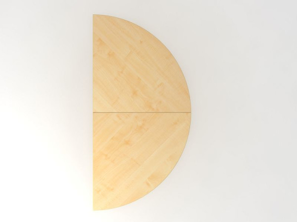 Hammerbacher aanbouwtafel/bijzettafel 2xkwartcirkel/onderstel esdoorn/zilver, werkhoogte 68-76 cm, VJA160/3/S