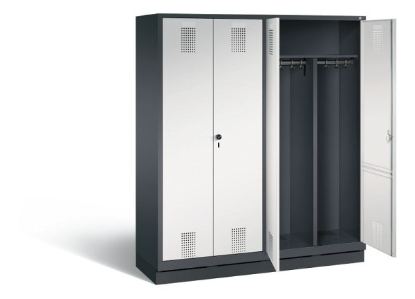 C+P zwart wit kastje Evolo, H1800xW1590xD500mm, kleur: zwart grijs/lichtgrijs, 48022-42 S10031