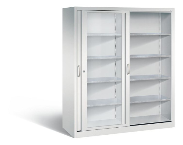 C+P schuifdeurkast Acurado, H1950xB1600xD600mm, kleur: lichtgrijs, beugelgreep, 2169-055 S10001