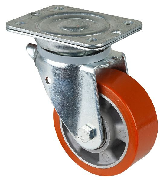 BS-wielen Zwaarlastwiel, wielbreedte 50 mm, wiel-Ø 125 mm, draagvermogen 450 kg, polyurethaan gegoten 95 Shore A, aluminium, kogellagers, N100.B90.129