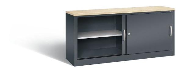 C+P dressoir met schuifdeuren Acurado, H720xB1600xD400mm, kleur: antracietgrijs, beugelgreep, 2 niveaus, 5724-00 S10396